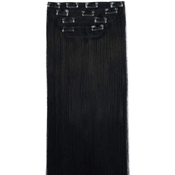 ✨Natural black 24” 4 piece  280 G STRAIGHT CLIPINS